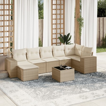 Garden sofa set with beige cushions 8 pcs PE rattan by , Garden sets - Ref: Foro24-3255225, Price: 645,85 €, Discount: %