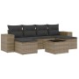 7-piece garden sofa set with gray PE rattan cushions by , Garden sets - Ref: Foro24-3255267, Price: 480,45 €, Discount: %