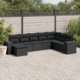 8-teiliges Gartensofa-Set und schwarze synthetische Rattankissen von , Gartensets - Ref: Foro24-3255292, Preis: 556,29 €, Rab...