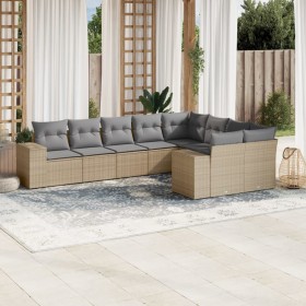 Set de sofás de jardín 9 pzas con cojines ratán sintético beige de , Conjuntos de jardín - Ref: Foro24-3255376, Precio: 706,1...