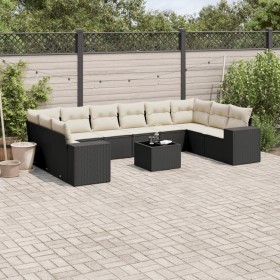 11-teiliges Gartensofa-Set und schwarze synthetische Rattankissen von , Gartensets - Ref: Foro24-3255413, Preis: 648,99 €, Ra...