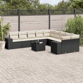 11-teilige Gartensofagarnitur und schwarze synthetische Rattankissen von , Gartensets - Ref: Foro24-3255453, Preis: 672,18 €,...