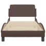 Bed frame with headboard brown synthetic leather 80x200cm by , Beds and slatted bases - Ref: Foro24-373080, Price: 113,27 €, ...