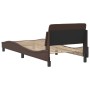 Estructura de cama con cabecero cuero sintético marrón 80x200cm de , Camas y somieres - Ref: Foro24-373080, Precio: 112,99 €,...