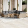 Gartensofa-Set 14-teilig und beige synthetische Rattankissen-Mischung von , Gartensets - Ref: Foro24-3257193, Preis: 870,43 €...