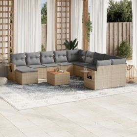 Set sofás jardín 14 pzas y cojines ratán sintético beige mezcla de , Conjuntos de jardín - Ref: Foro24-3257193, Precio: 997,9...