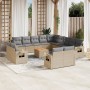 Gartensofa-Set 14-teilig und beige synthetische Rattankissen-Mischung von , Gartensets - Ref: Foro24-3257172, Preis: 1,00 €, ...