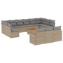 Gartensofa-Set 14-teilig und beige synthetische Rattankissen-Mischung von , Gartensets - Ref: Foro24-3226465, Preis: 923,31 €...