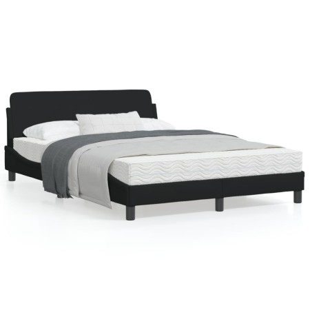 Estructura de cama con cabecero de tela negro 140x200 cm de , Camas y somieres - Ref: Foro24-373187, Precio: 140,03 €, Descue...