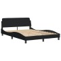 Estructura de cama con cabecero de tela negro 140x200 cm de , Camas y somieres - Ref: Foro24-373187, Precio: 140,03 €, Descue...