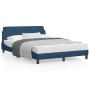 Estructura de cama con cabecero de tela azul 120x200 cm de , Camas y somieres - Ref: Foro24-373151, Precio: 156,32 €, Descuen...