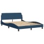 Estructura de cama con cabecero de tela azul 120x200 cm de , Camas y somieres - Ref: Foro24-373151, Precio: 156,32 €, Descuen...