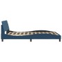 Estructura de cama con cabecero de tela azul 120x200 cm de , Camas y somieres - Ref: Foro24-373151, Precio: 156,32 €, Descuen...