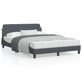 Dark gray velvet bed frame with headboard 120x200 cm by , Beds and slatted bases - Ref: Foro24-373153, Price: 133,90 €, Disco...