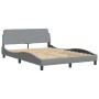 Estructura de cama con cabecero de tela gris claro 140x200 cm de , Camas y somieres - Ref: Foro24-373185, Precio: 138,99 €, D...