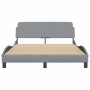 Light gray fabric bed frame with headboard 140x200 cm by , Beds and slatted bases - Ref: Foro24-373185, Price: 140,29 €, Disc...