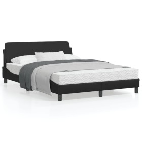 Estructura de cama con cabecero cuero sintético negro 140x200cm de , Camas y somieres - Ref: Foro24-373198, Precio: 137,99 €,...