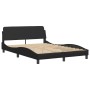 Bed frame with headboard black synthetic leather 140x200cm by , Beds and slatted bases - Ref: Foro24-373198, Price: 138,59 €,...