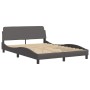 Estructura de cama con cabecero cuero sintético gris 140x200cm de , Camas y somieres - Ref: Foro24-373201, Precio: 150,29 €, ...