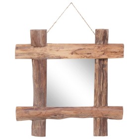 Natural recycled solid wood log mirror 50x50 cm by vidaXL, Mirrors - Ref: Foro24-283933, Price: 72,08 €, Discount: %