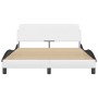 Estructura cama cabecero cuero sintético blanco negro 120x200cm de , Camas y somieres - Ref: Foro24-373164, Precio: 155,81 €,...