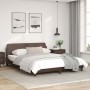 Estructura de cama cabecero cuero sintético marrón 160x200 cm de , Camas y somieres - Ref: Foro24-373220, Precio: 179,72 €, D...