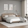 Cappuccino synthetic leather headboard bed frame 160x200cm by , Beds and slatted bases - Ref: Foro24-373222, Price: 179,43 €,...