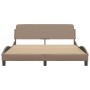 Estructura de cama cabecero cuero sintético capuchino 160x200cm de , Camas y somieres - Ref: Foro24-373222, Precio: 179,43 €,...