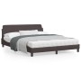 Estructura de cama con cabecero de tela marrón 160x200 cm de , Camas y somieres - Ref: Foro24-373208, Precio: 176,91 €, Descu...