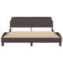 Bed frame with headboard in brown fabric 160x200 cm by , Beds and slatted bases - Ref: Foro24-373208, Price: 154,86 €, Discou...