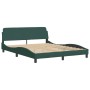 Dark green velvet bed frame with headboard 160x200 cm by , Beds and slatted bases - Ref: Foro24-373215, Price: 173,64 €, Disc...