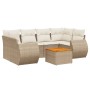 Set sofás de jardín 7 piezas y cojines ratán sintético beige de , Conjuntos de jardín - Ref: Foro24-3257234, Precio: 529,17 €...