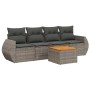 Gartensofa-Set mit Kissen, 5-teilig, graues synthetisches Rattan von , Gartensets - Ref: Foro24-3257215, Preis: 344,50 €, Rab...