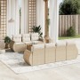 Gartensofa-Set mit beigen Kissen 8 Stück PE-Rattan von , Gartensets - Ref: Foro24-3257241, Preis: 667,75 €, Rabatt: %