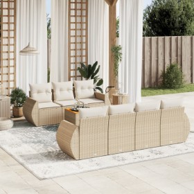 Gartensofa-Set mit beigen Kissen 8 Stück PE-Rattan von , Gartensets - Ref: Foro24-3257241, Preis: 669,25 €, Rabatt: %