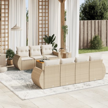 Garden sofa set with beige cushions 8 pcs PE rattan by , Garden sets - Ref: Foro24-3257241, Price: 667,75 €, Discount: %