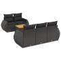 6-teiliges Gartensofa-Set und schwarze synthetische Rattankissen von , Gartensets - Ref: Foro24-3257217, Preis: 435,49 €, Rab...