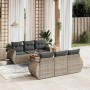 7-teiliges Gartensofa-Set mit grauen PE-Rattan-Kissen von , Gartensets - Ref: Foro24-3257229, Preis: 530,54 €, Rabatt: %