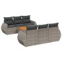 7-piece garden sofa set with gray PE rattan cushions by , Garden sets - Ref: Foro24-3257229, Price: 530,54 €, Discount: %