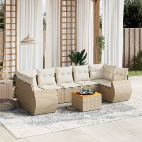 Gartensofa-Set mit beigen Kissen 8 Stück PE-Rattan von , Gartensets - Ref: Foro24-3257248, Preis: 581,99 €, Rabatt: %