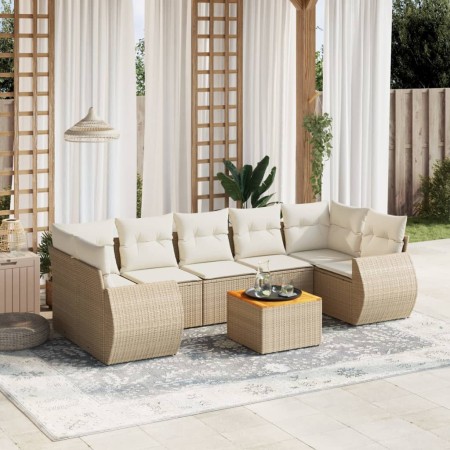 Garden sofa set with beige cushions 8 pcs PE rattan by , Garden sets - Ref: Foro24-3257248, Price: 608,05 €, Discount: %