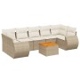 Gartensofa-Set mit beigen Kissen 8 Stück PE-Rattan von , Gartensets - Ref: Foro24-3257248, Preis: 604,84 €, Rabatt: %