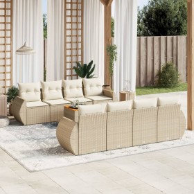 9-teiliges Gartensofa-Set mit beigen synthetischen Rattankissen von , Gartensets - Ref: Foro24-3257255, Preis: 700,99 €, Raba...