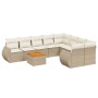 9-teiliges Gartensofa-Set mit beigen synthetischen Rattankissen von , Gartensets - Ref: Foro24-3257262, Preis: 794,99 €, Raba...