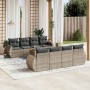 9-teiliges Gartenmöbel-Set und graue synthetische Rattankissen von , Gartensets - Ref: Foro24-3257257, Preis: 637,65 €, Rabat...