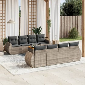 9-piece garden furniture set and gray synthetic rattan cushions by , Garden sets - Ref: Foro24-3257257, Price: 637,65 €, Disc...