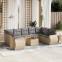 Gartensofa-Set mit beigen Kissen, 10-teilig, synthetisches Rattan von , Gartensets - Ref: Foro24-3257480, Preis: 723,51 €, Ra...