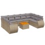 Gartensofa-Set mit beigen Kissen, 10-teilig, synthetisches Rattan von , Gartensets - Ref: Foro24-3257480, Preis: 723,51 €, Ra...