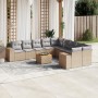 11-teiliges Gartensofa-Set mit beigen synthetischen Rattankissen von , Gartensets - Ref: Foro24-3257970, Preis: 776,59 €, Rab...