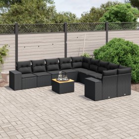 11-teilige Gartensofagarnitur und schwarze synthetische Rattankissen von , Gartensets - Ref: Foro24-3257966, Preis: 737,01 €,...